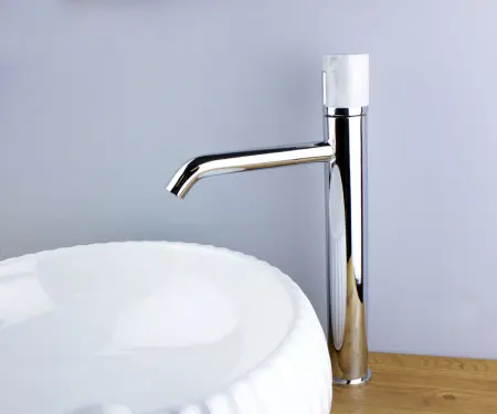 Смеситель для раковины из латуни Focus, цвет хром/мрамор, 24615CM