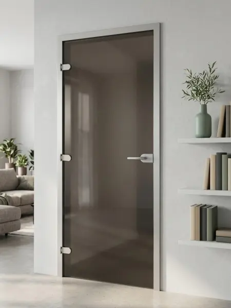 Дверь стеклянная межкомнатная MaybahGlass Classic-1 CC06, 600х2000, серое матовое