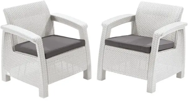 Кресла пластиковые Keter Corfu Duo, 2 шт, white