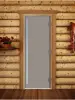 Дверь для сауны DoorWood Престиж, 800мм х 1900мм, с порогом, сатин, коробка ольха
