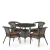 Комплект садовой мебели из искусственного ротанга Лион-1A T220CT/Y32-W53 Brown 4Pcs (4+1)