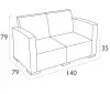 Диван садовый пластиковый Siesta Monaco Lounge, brown
