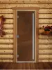 Дверь DoorWood Престиж PRO бронза матовая для бани, 700 х 1900 мм, с порогом, коробка ольха