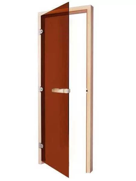 Дверь для сауны Sawo 730-3SGA-L, 690мм х 1890мм, без порога, стекло бронза, коробка осина, левая