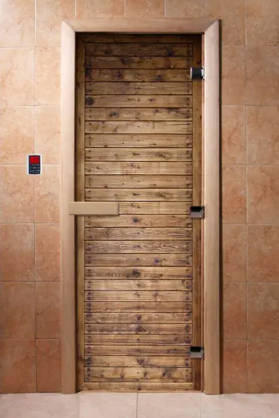 Дверь для сауны DoorWood с фотопечатью А20, 700мм х 1900мм, без порога, коробка ольха