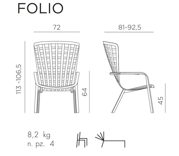 Кресло пластиковое Nardi Folio, bianco