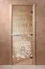 Дверь для сауны DoorWood Банька, 800мм х 1900мм, без порога, прозрачная, коробка ольха