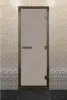 Дверь для турецкой парной DoorWood 700мм х 1900мм, бронзовый профиль, стекло сатин