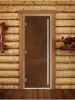 Дверь для сауны DoorWood Престиж PRO, 800мм х 2000мм, с порогом, бронза матовая, коробка ольха