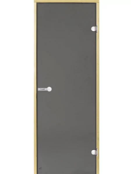 Дверь для сауны Harvia D71902M, 690мм х 1890мм, без порога, серая, коробка сосна