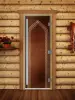 Дверь для сауны DoorWood Престиж Арка, 700мм х 1900мм, с порогом, бронза, коробка ольха
