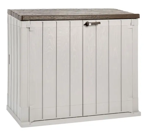 Пластиковый шкаф для улицы Toomax Wood Style 1270л, серый/коричневый