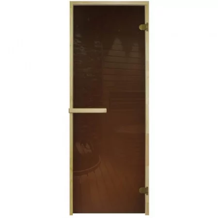 Дверь для сауны DoorWood, 700мм х 1900мм, без порога, бронза, коробка хвоя